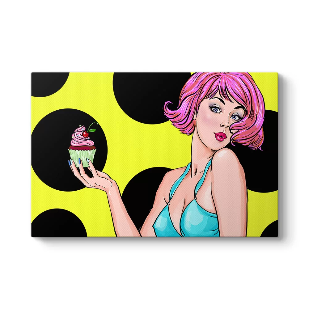 Pin Up Kızı Cupcake Tablosu - Model 1